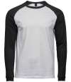 TJ5072 Tee Jays Mens Long Sleeve Baseball T Shirt White / Black colour image